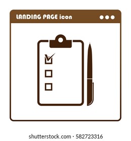 document and pencil, icon for the landing page