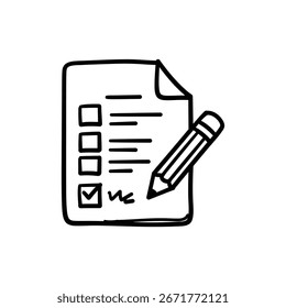 Document with Pencil Icon Representing Editable Planning and Strategy