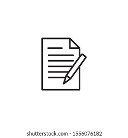 Document with pencil icon vector