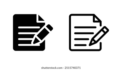 document with pencil icon vector