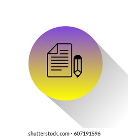 Document with pencil minimalistic