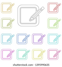 Document With Pencil multi color icon. Simple thin line, outline vector of web icons for UI and UX, website or mobile application