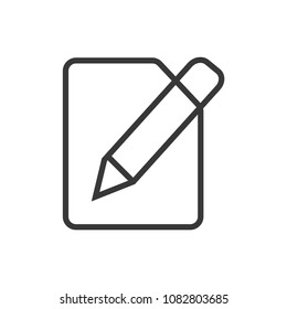 Document With Pencil Outline Simple Vector Icon