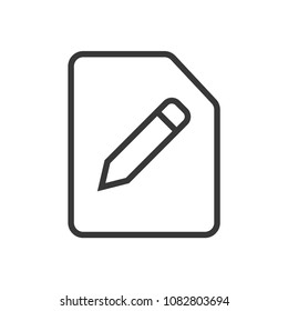 Document With Pencil Outline Simple Vector Icon