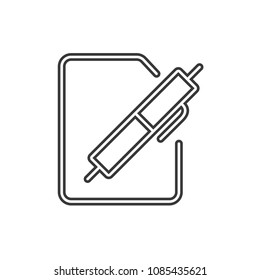 Document With Pencil Outline Simple Vector Icon