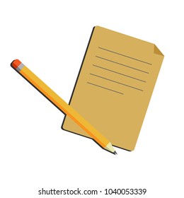 Document with pencil pictogram icon. Simple flat illustration for business, marketing internet concept on white background. Trendy modern vector symbol for web site design or mobile app