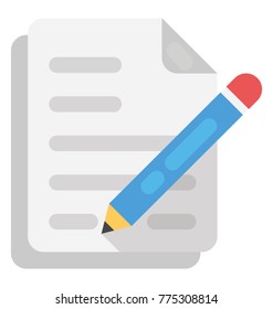 A document and a pencil showing content writing