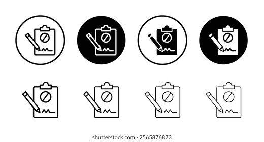 Document petition icon Black and white outline vector