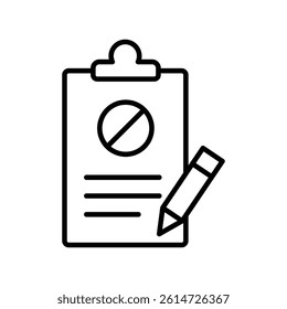 Document petition icon black and white vector sign