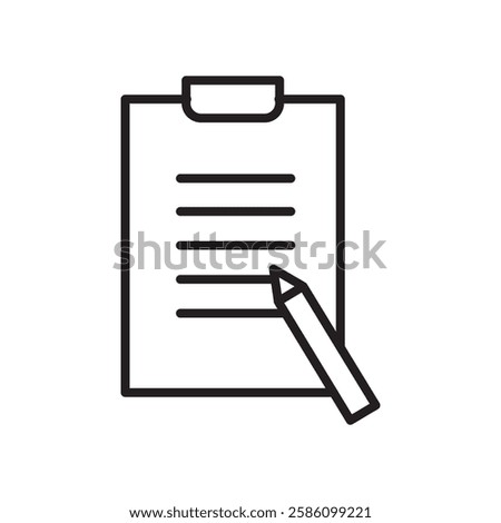 Document petition icon black and white vector outline sign