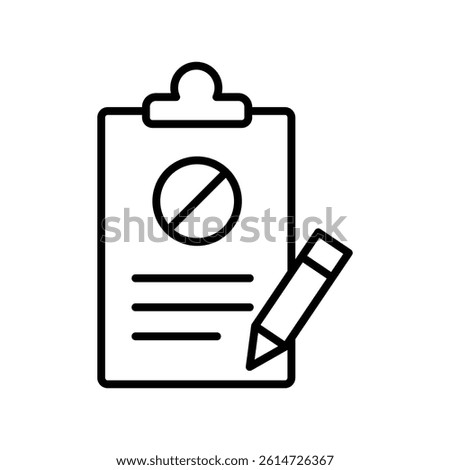 Document petition icon black and white vector sign
