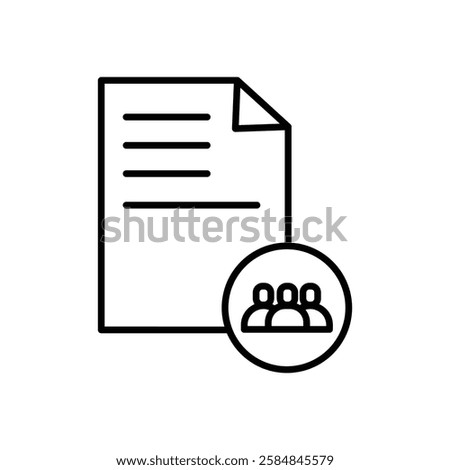 Document petition icon Thin line art isolated