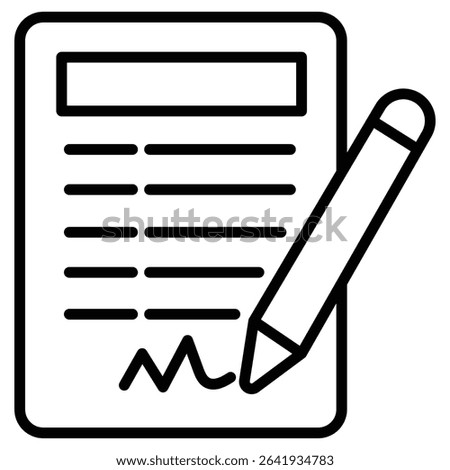 Document petition icon Thin line vector design