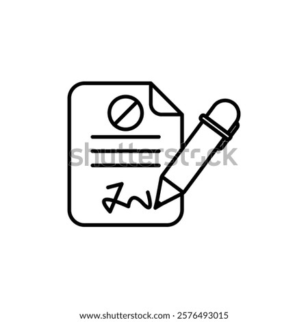Document petition icon vector outline logo sign