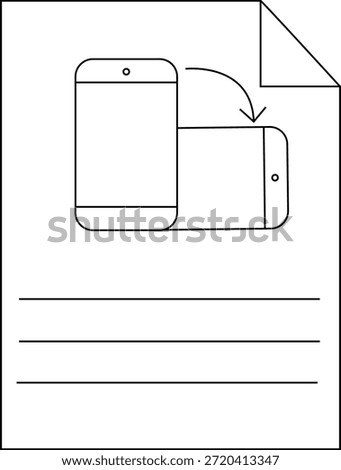 Document with phone rotating to landscape above lines