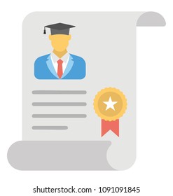
A document with person’s pic wearing mortarboard representing diploma or a degree
