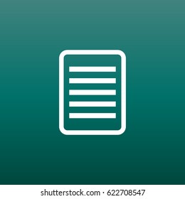 Document pictogram icon. Simple flat illustration for business, marketing internet concept on green background. Trendy modern vector symbol for web site design or mobile app