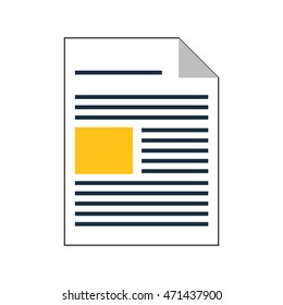 document piece paper information icon. Flat and Isolated design. Vector illustration