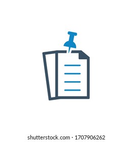Document, pin icon (vector illustration)