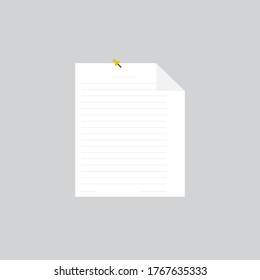Document with a pin, vector illustration
