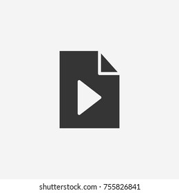 Document play icon illustration isolated vector sign symbol