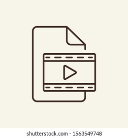 Document playing icon element. Document concept. Vector. Thin line icon design. Flat illustration can be used for web design, user interface, infographics, mobile application