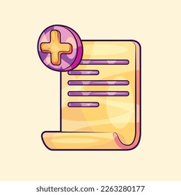 Documento con signo más. Vector de ilustración de documentos de negocios