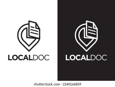 document and point logo design. concept of analysis, review icon vector illustration.