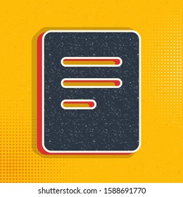 document pop art, retro icon. Vector illustration of pop