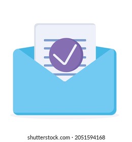 Document and postal envelope. vector illustration