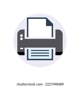 document print icon, paper and print illustration, a simple flat design