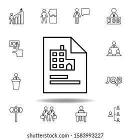 Document, profile, office icon. Set of hr elements. Can be used for web, logo, mobile app, UI, UX
