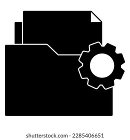 icono de proyecto de documento en diseño de estilo de silueta moderno. Ilustración vectorial aislada en fondo blanco.