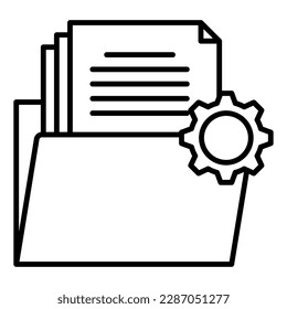 Dokumentprojekt-Symbol in trendigem Konturstil-Design. Vektorgrafik einzeln auf weißem Hintergrund.