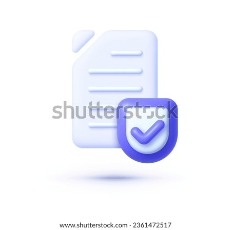 Document protection 3d for web design. Data technology. Vector illustration design