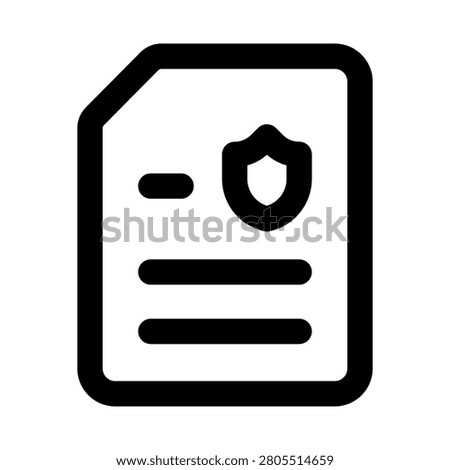 Document protection icon. Editable line icon. Professional and modern outline icon vector illustration featuring secured file with shield in a simple design.
