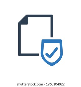 document protection icon and File with shield sign symbol	