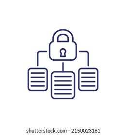 document protection icon, line design