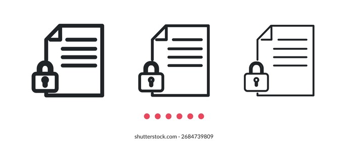 Document protection icon. Thin line icon vector