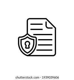 Document Protection icon in vector. Logotype