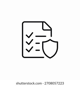 Vector de signo de icono de lista de protección de documentos