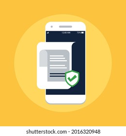 Dokumentenschutz auf dem Smartphone-Bildschirm