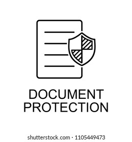document protection outline icon. Element of data protection icon with name for mobile concept and web apps. Thin line document protection icon can be used for web and mobile on white background