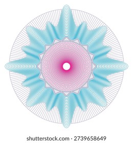 Document protection rosette. Color line guilloche element