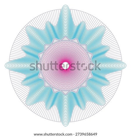 Document protection rosette. Color line guilloche element