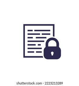 document protection, security icon on white