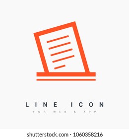 Document put line vector icon