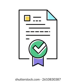 document quality color icon vector. document quality sign. isolated symbol illustration
