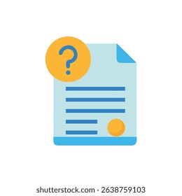 Document with question mark emphasizes uncertainty or pending information