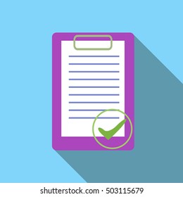 Document is ready icon. Flat illustration of document is ready vector icon for web